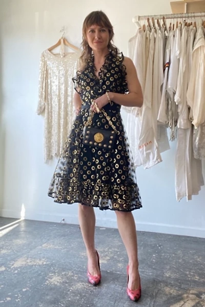Vintage Malcolm Starr Black and Gold Cocktail Dress Selected by The Curatorial Dept.