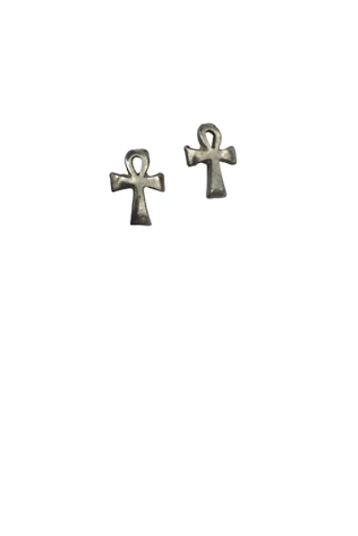 Tiny Vintage Silver Ankh Symbol Earrings Selected By Ankh By Racquel Vintage