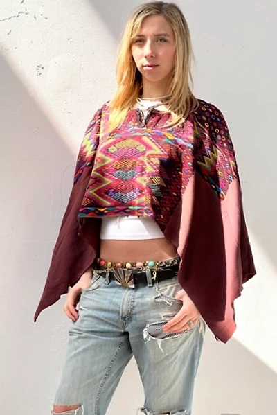 Vintage Hand Woven Embroidered Poncho Top Selected by Anna Corinna