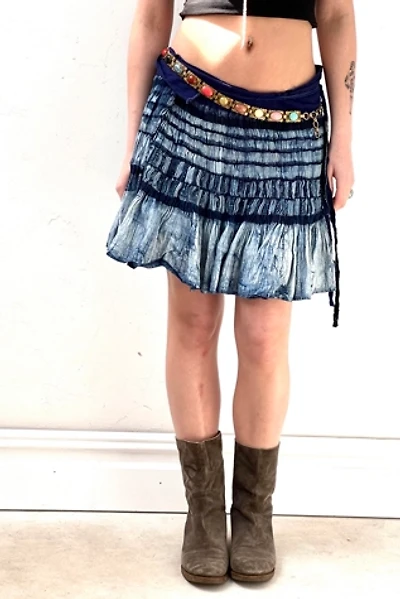 Anna Corinna Reworked Vintage Hand Pleated and Dyed Wrap Mini Skirt