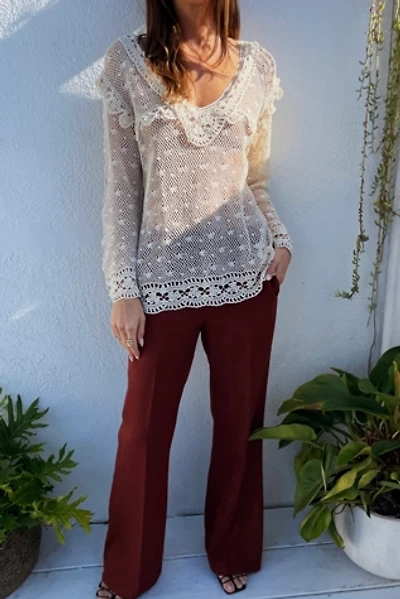 Crochet Lace Scalloped Top Selected by Madly Vintage