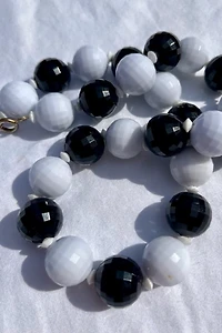 Black and White Beaded Necklace Selected by Wax Plant