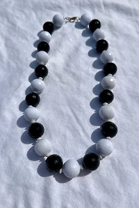 Black and White Beaded Necklace Selected by Wax Plant