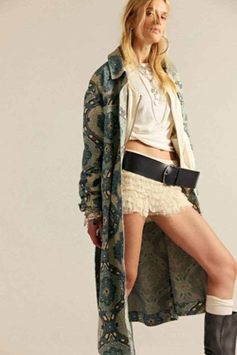 We The Free Brick Lane Jacquard Maxi Shirt Jacket