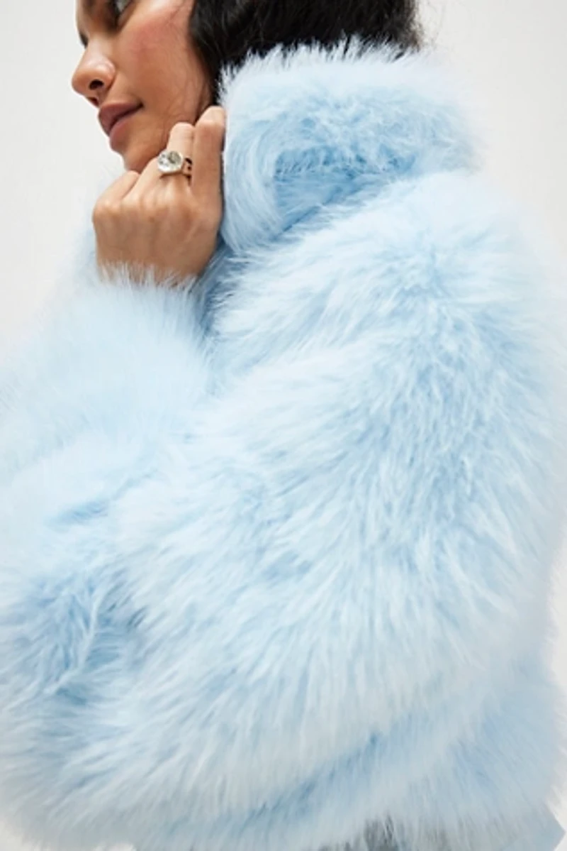 Paris Cropped Faux Fur Jacket