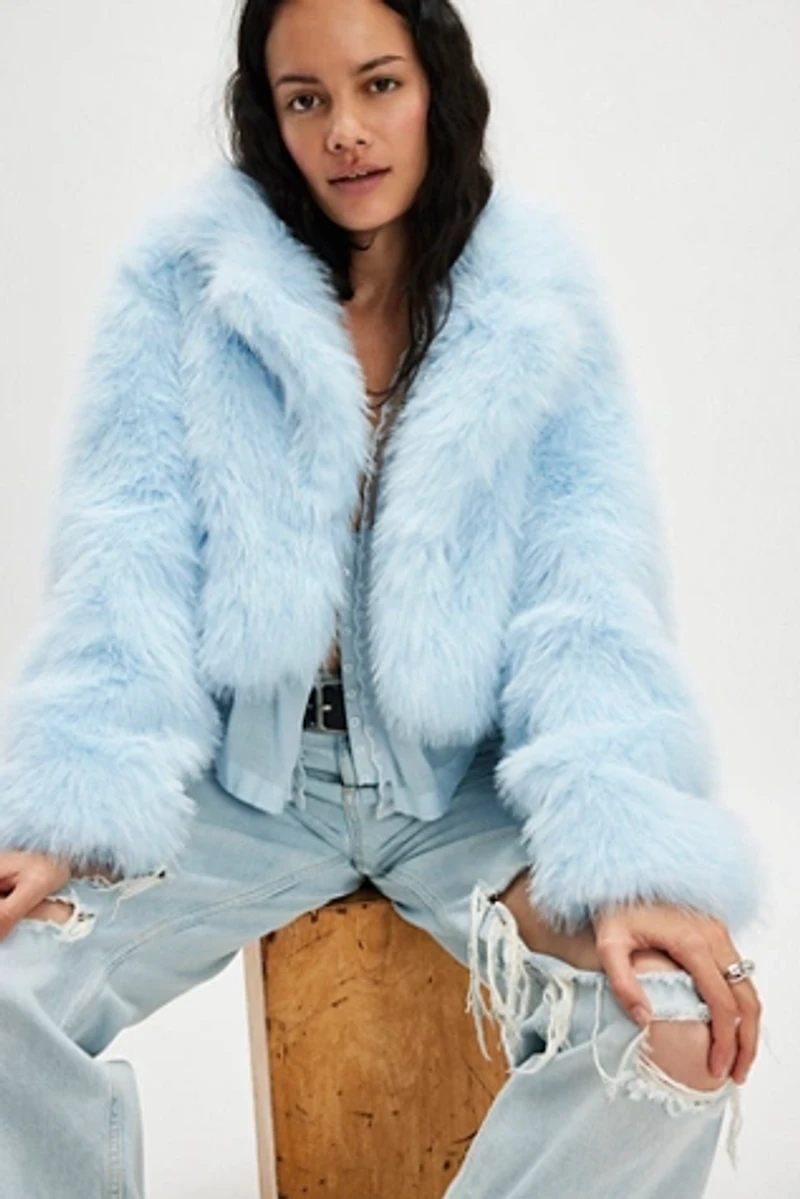 Paris Cropped Faux Fur Jacket