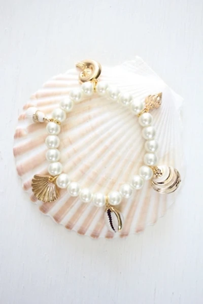 Vintage Shell Charm Pearl Bracelet Selected By Moons + Junes Vintage