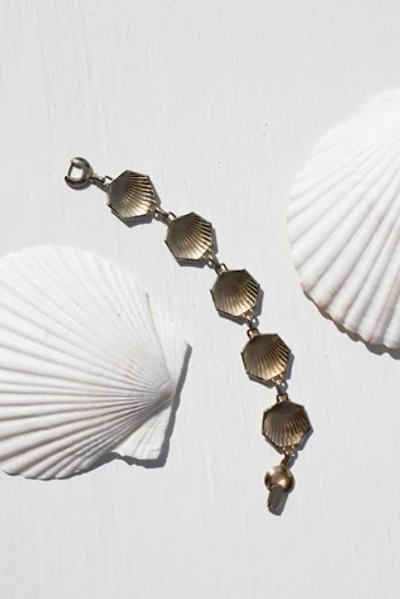 1980s Gold Shell Chain Bracelet Selected By Moons + Junes Vintage
