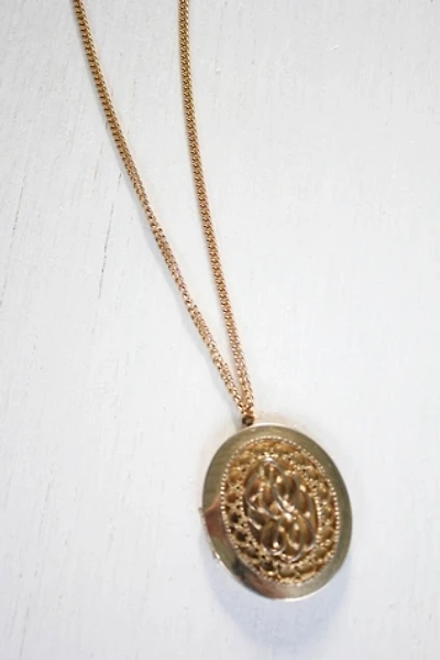 Vintage Gold Locket Pendant Necklace Selected By Moons + Junes Vintage