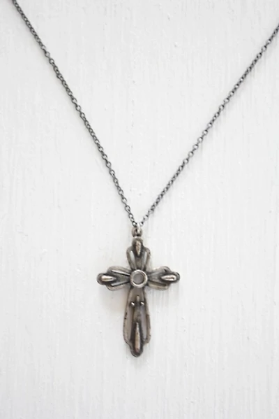 Vintage Sterling Silver Cross Pendant Necklace Selected By Moons + Junes Vintage