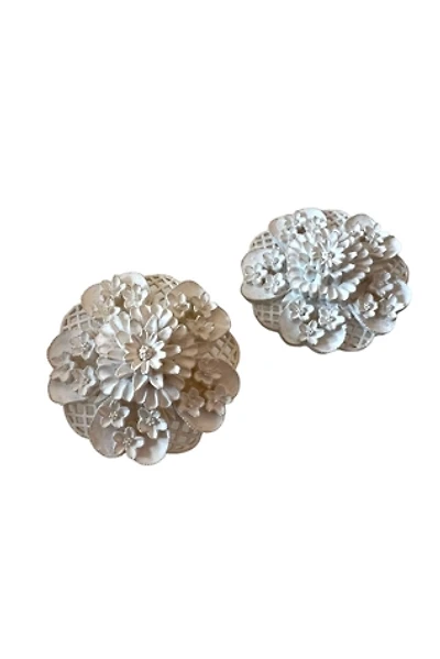 Vintage 1960s Heart & Floral Clip on Earrings Selected by Personal Choice
