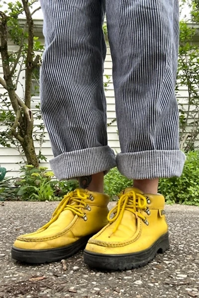 Vintage 1980s Yellow Leather Moc Toe Boots Selected by Cherry