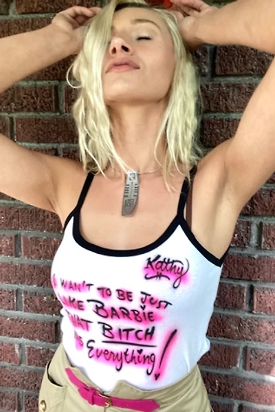 Vintage 1980s Personalized Airbrushed Barbie Tank Selected by Cherry