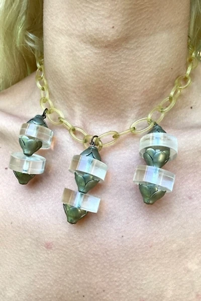 Vintage 1950s Silver and Plastic Drops on Lucite Chain Necklace Selected by Cherry