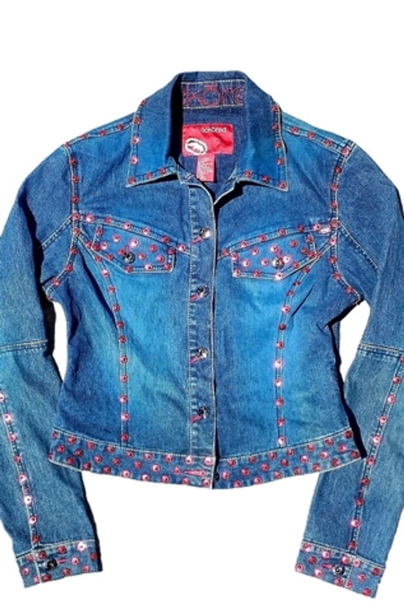 Y2K Red Rivet Denim Jacket Selected by Garbage Soup