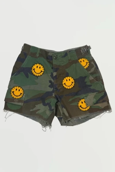Vintage Smiley Camo Army Shorts Selected by Rank & Sugar