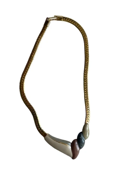 Vintage Enameled Pendant Necklace Selected By Ankh By Racquel Vintage