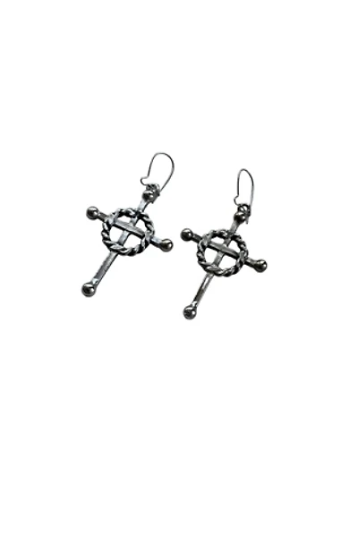 1980’s Vintage Cross Earrings Selected By Ankh By Racquel Vintage