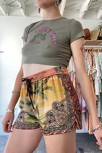 For Restless Sleepers Tropical Pattern Silk Shorts Selected by The Curatorial Dept.