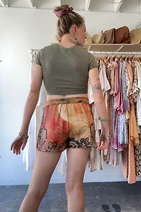 For Restless Sleepers Tropical Pattern Silk Shorts Selected by The Curatorial Dept.