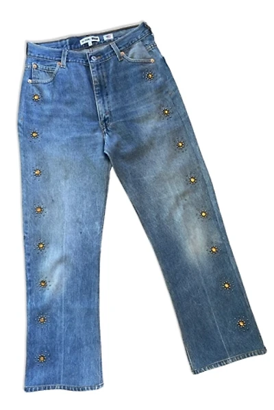 Vintage Reworked Stud And Jewel Levis Jeans Selected By Ritual Vintage