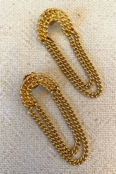 1980s Gold Metal Chain Earrings Selected By Ritual Vintage