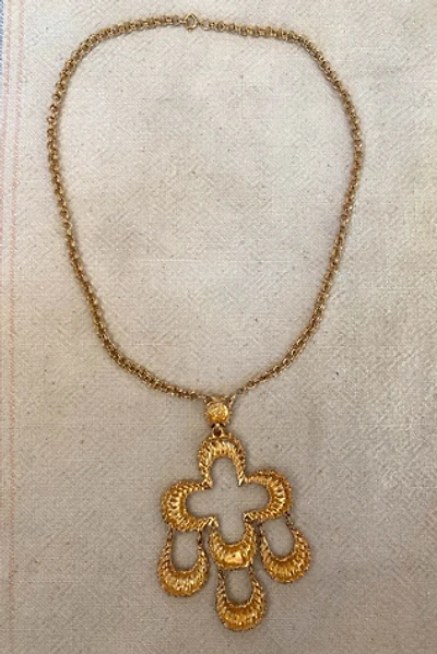 1970s Gold Tone Modernist Necklace Selected By Ritual Vintage