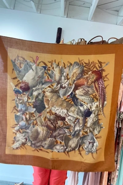 Vintage Hermes Scarf H de Linares Gibieres 1966 Selected by The Curatorial Dept.
