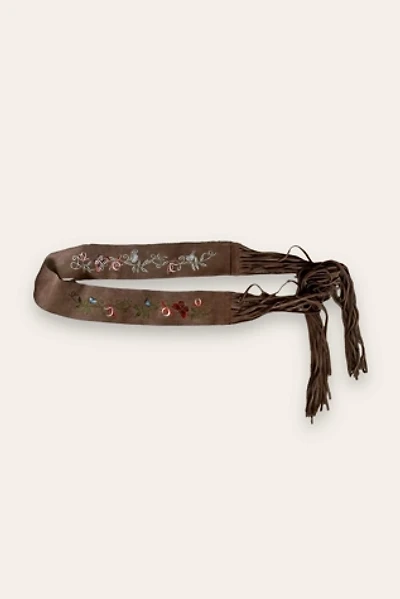 Vintage Y2K Butterfly Suede Fringe Belt Selected By Afterlife Boutique