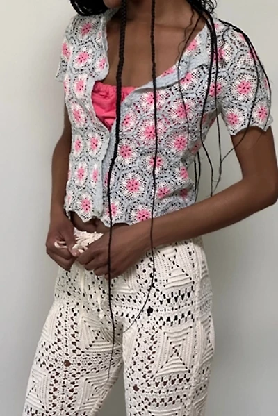 Vintage 1950's Crochet Short Sleeve Top Selected By Afterlife Boutique