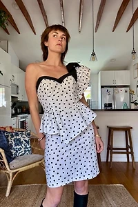 Black and White Polka Party Dress Selected by Kikos Kloset