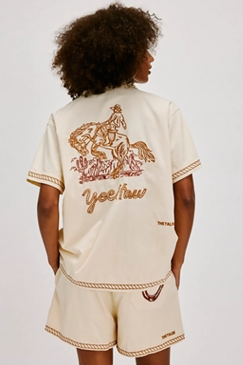 The Tales Yeehaw Embroidered Natural Shirt