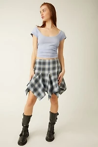Xia Plaid Mini Skirt