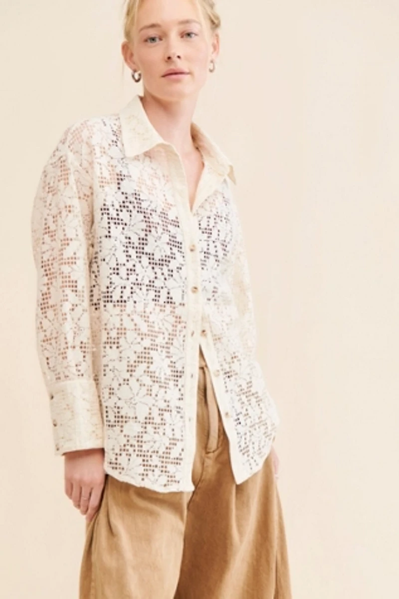 Your Dreams Lace Buttondown