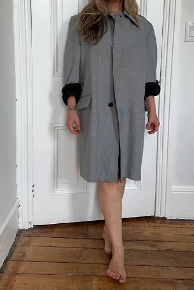 Vintage Johnny Carson Houndstooth Overcoat Selected by KA.TL.AK