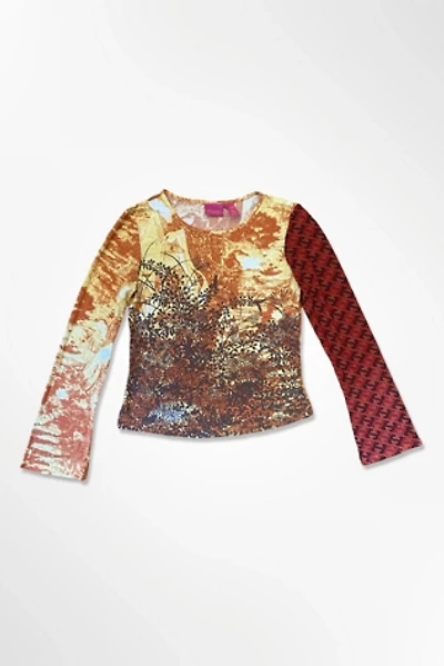 Y2K Mixed Media Print Graphic Top Selected By Ritual Vintage