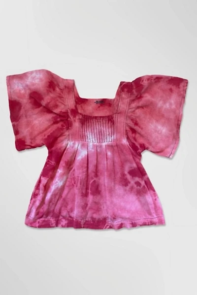 1970s Tie Dye Cotton Gauze Peasant Blouse Selected By Ritual Vintage