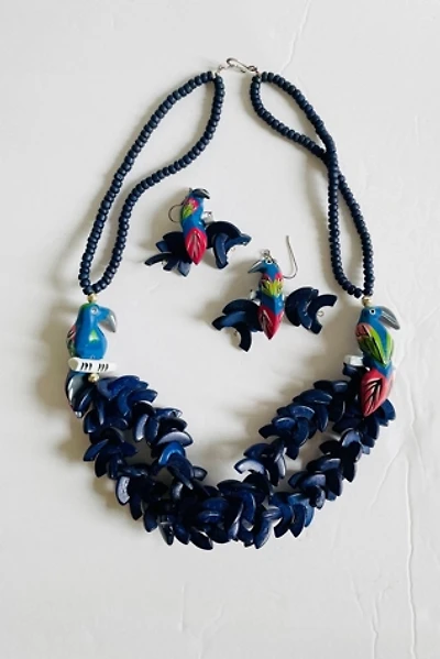 Vintage Parrot Necklace and Earrings Selected by FernMercantile