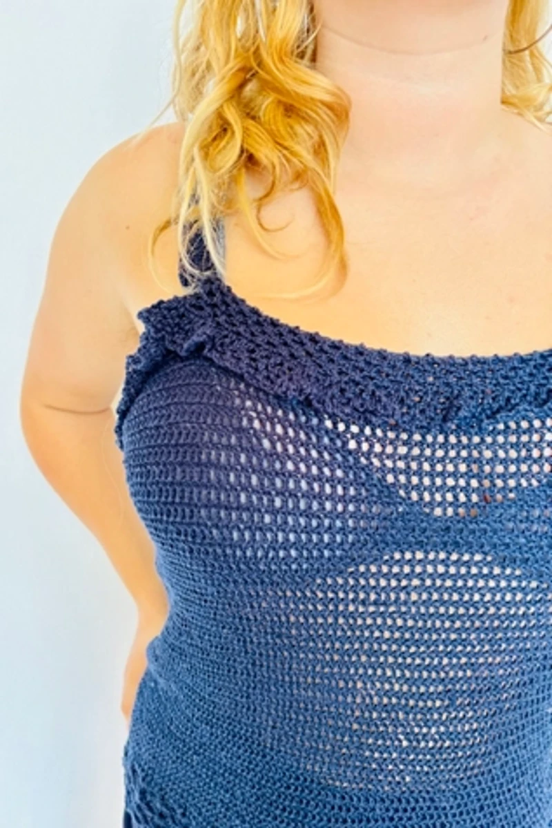 Hand Corchet Ruffel Cami Selected by Atlantic Vintage