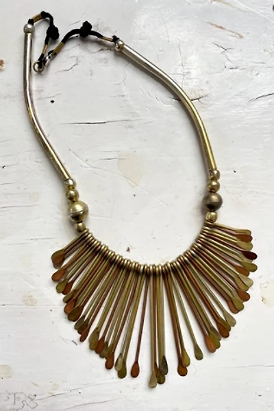 70s Vintage Brass Spike Fringe Necklace Selected by MARMALADE