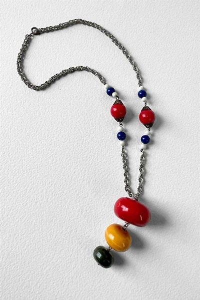 Vintage 70s Modernist Wooden Bead Chain Necklace Selected by MARMALADE