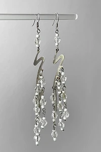 80s Beaded Lightning Bolt Chandelier Earrings Selected by MARMALADE