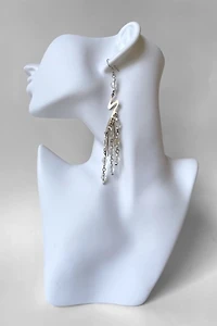 80s Beaded Lightning Bolt Chandelier Earrings Selected by MARMALADE