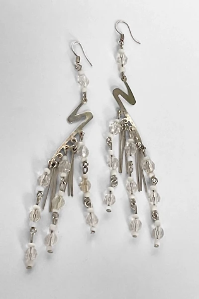 80s Beaded Lightning Bolt Chandelier Earrings Selected by MARMALADE