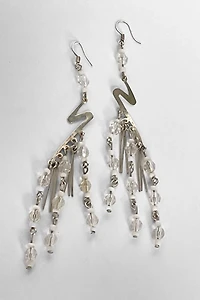 80s Beaded Lightning Bolt Chandelier Earrings Selected by MARMALADE