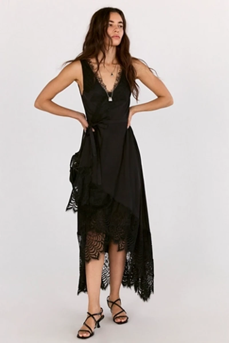 nigel preston wrap soho dress in Brown low hem. Free People Nigel Preston Wrap