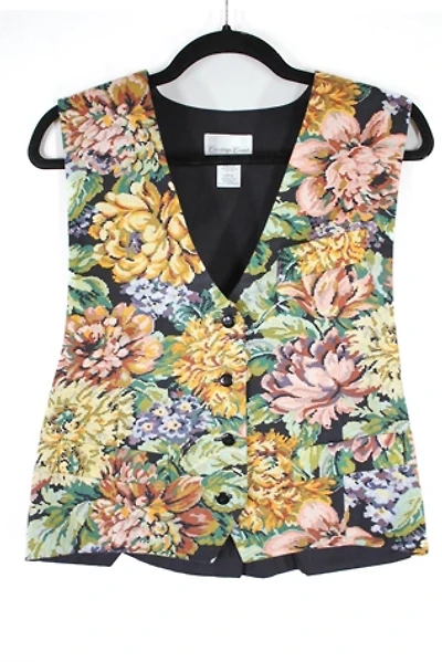 1980s Floral Print Tapestry Vest Selected By Moons + Junes Vintage
