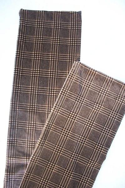 Vintage Brown Velvet Tartan Plaid Scarf Selected By Moons + Junes Vintage