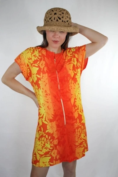 Vintage Hawaiian Floral Terrycloth Cover-up Dress Selected By Moons + Junes Vintage