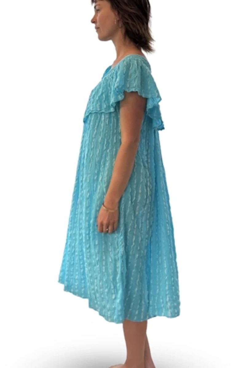 Blue Cotton Swing Dress Selected by Kikos Kloset